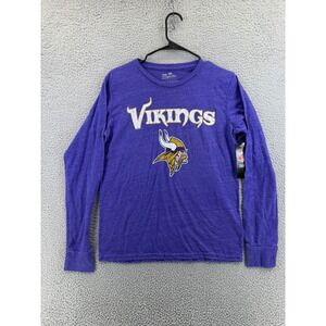 NEW Majestic Threads Minnesota Vikings NFL Mens Small Purple Long Sleeve T-Shirt
